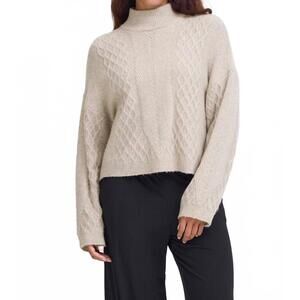 NEW ICHI ihmylle mockneck sweater in oatmeal